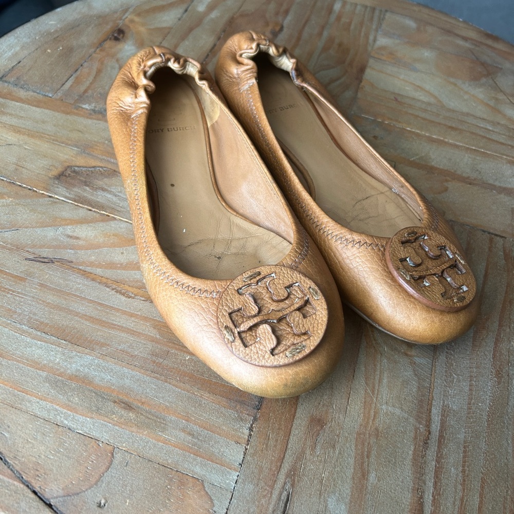 Tory Burch Tan Flats Timeless Elegance